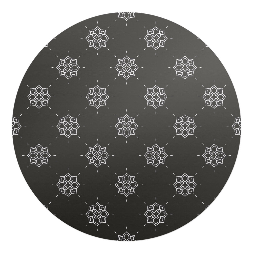 Ochranná podložka na podlahu kulatá Retro květinový vzor