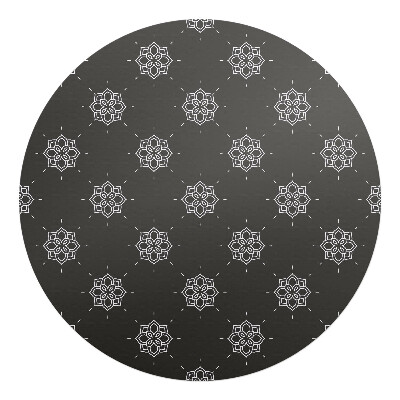 Ochranná podložka na podlahu kulatá Retro květinový vzor