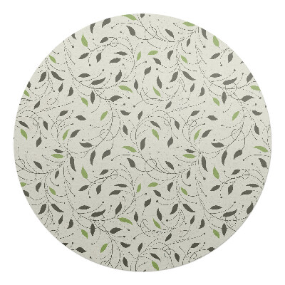 Ochranná podložka pod židli kulatá Vzorek listů rostliny