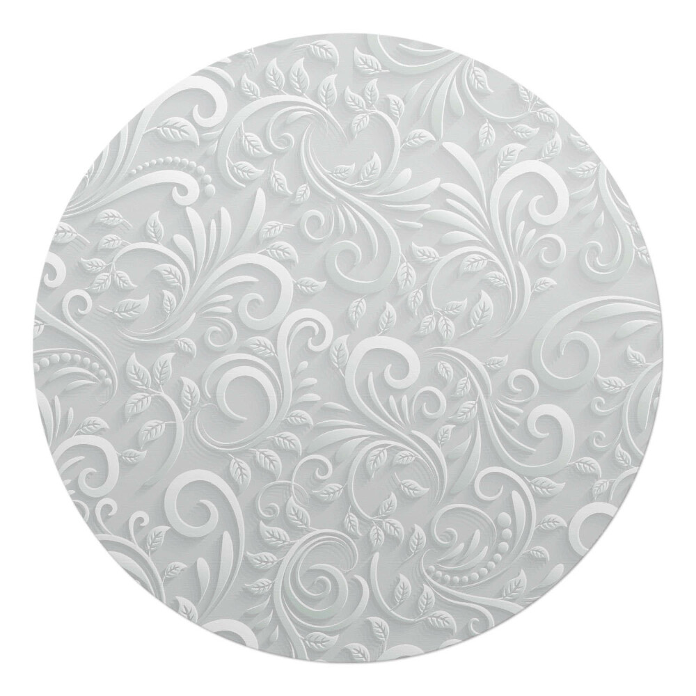 Podložka pod křeslo kulatá Elegantní listová ozdoba