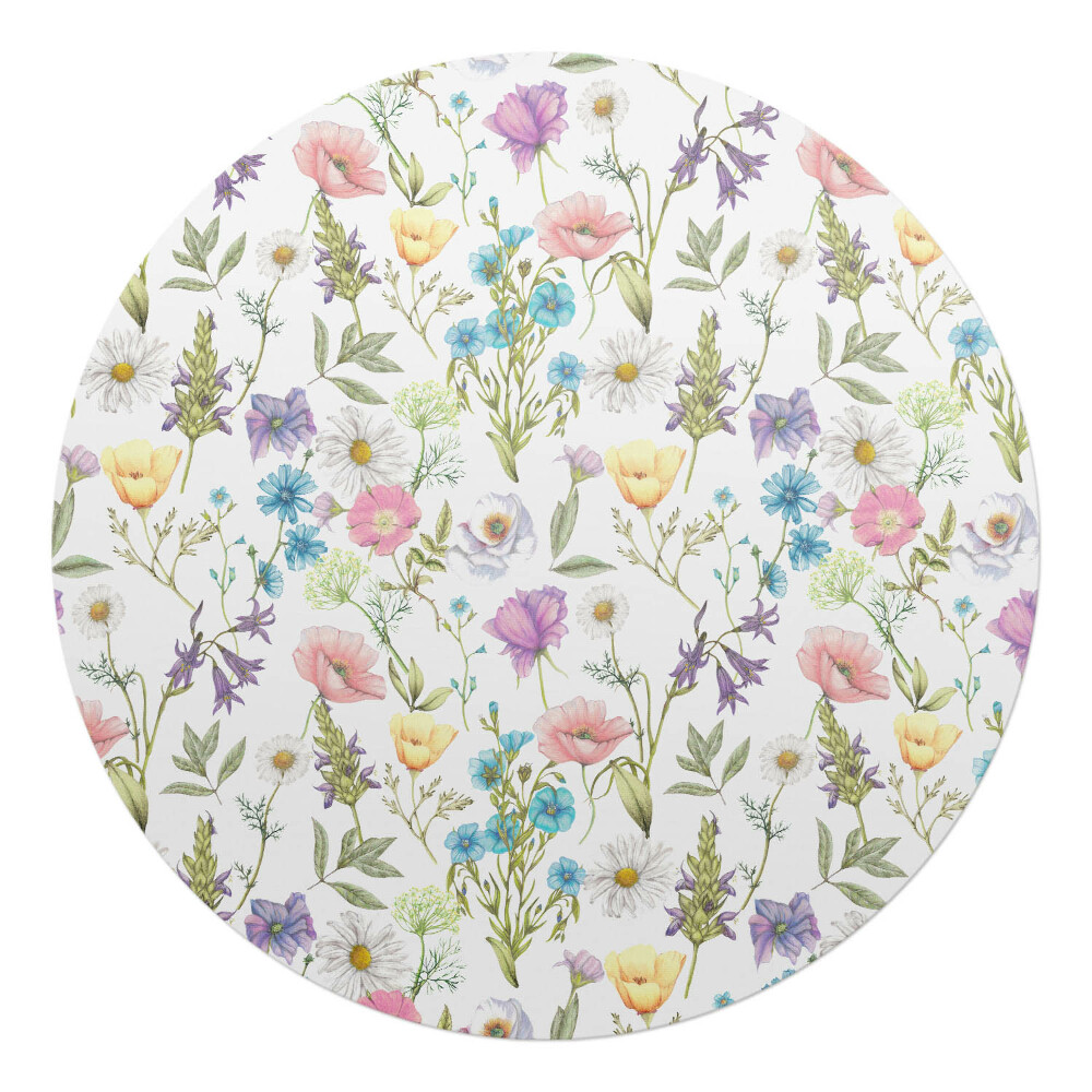 Ochranná podložka na podlahu kulatá Vintage květinový vzor