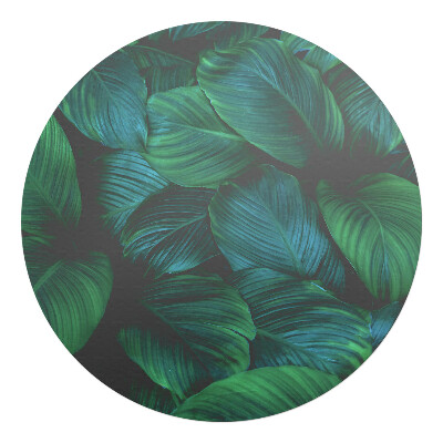 Podložka pod židli kulatá Tropické listy
