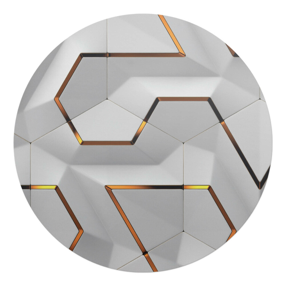 Ochranná podložka pod židli kulatá Geometrické šestiúhelníky