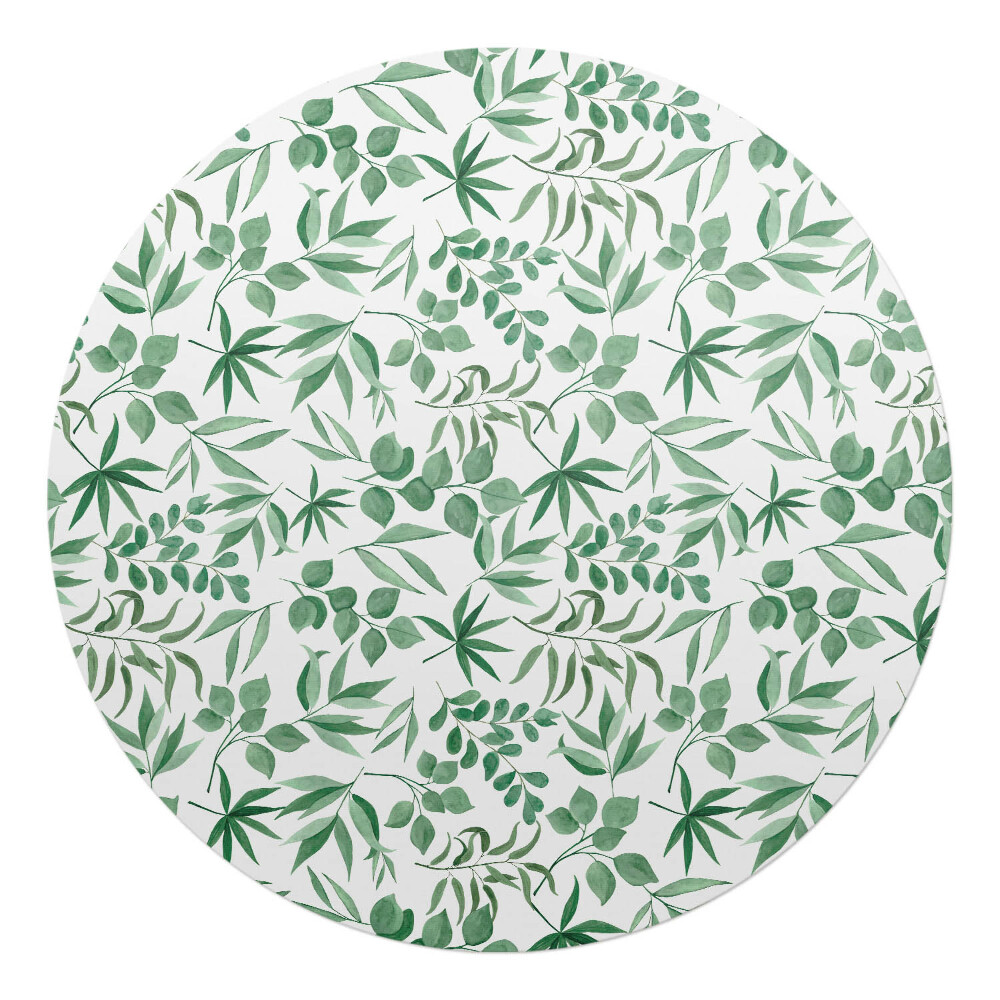 Ochranná podložka pod židli kulatá Listový vzor