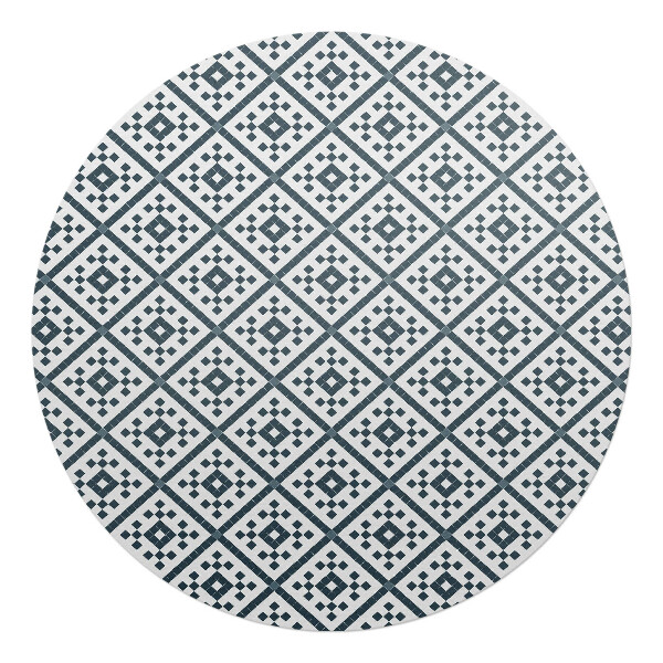 Ochranná podložka pod židli kulatá Geometrický retro vzor