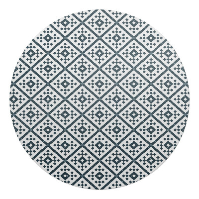 Ochranná podložka pod židli kulatá Geometrický retro vzor