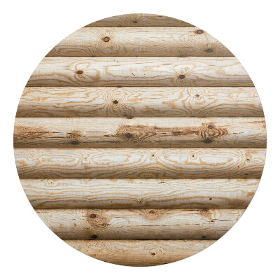 Podložka pod židli kulatá Dřevěné klády v řadě