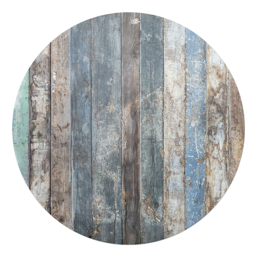 Ochranná podložka pod židli kulatá Staré vintage desky