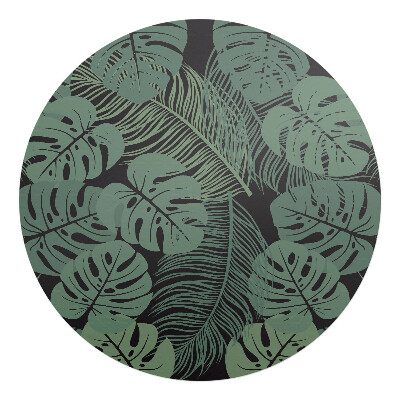 Podložka pod židli kulatá Tropické listy