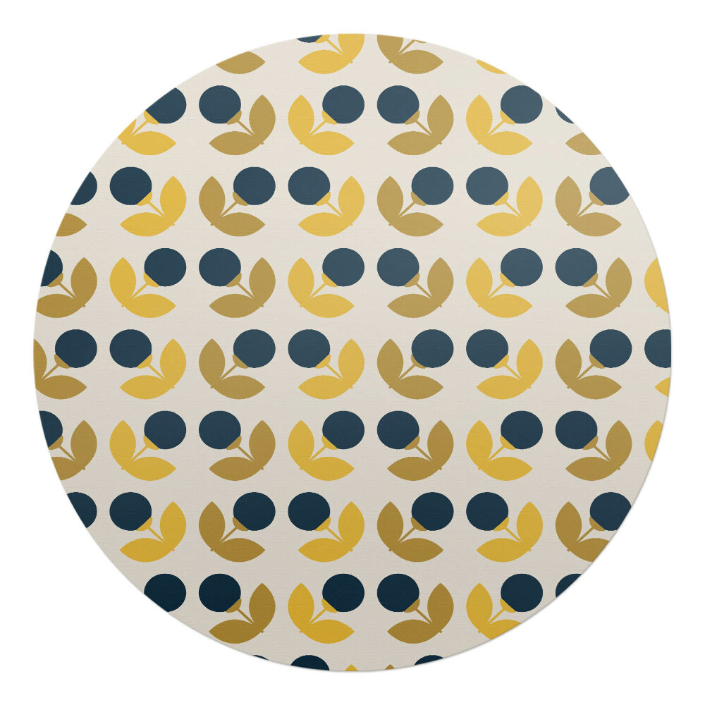 Ochranná podložka pod židli kulatá Geometrický květinový vzor