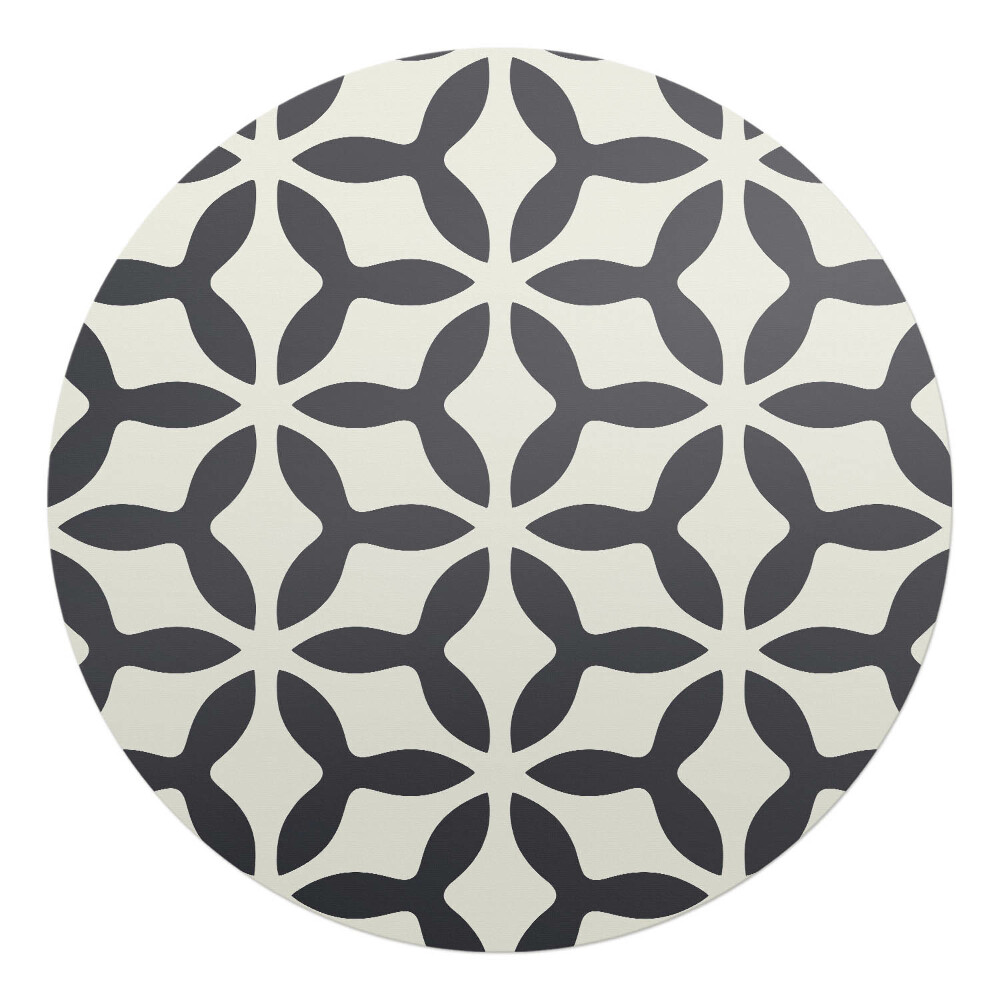 Podložka pod židli kulatá Geometrický květinový vzor