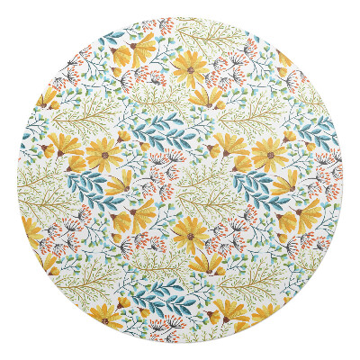 Podložka pod křeslo kulatá Vintage květinový vzor