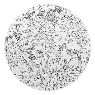 Ochranná podložka pod židli kulatá Skica květinových listů