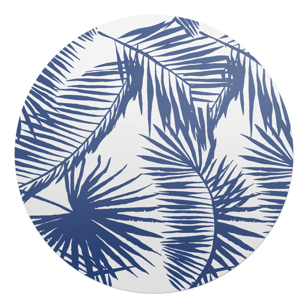 Podložka pod křeslo kulatá Vzor palmových listů