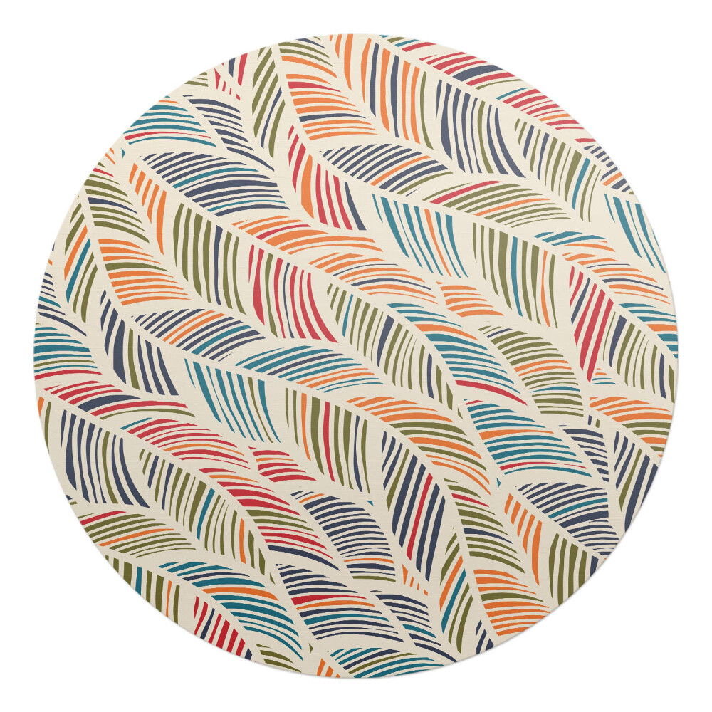 Ochranná podložka pod židli kulatá Barevné retro listy