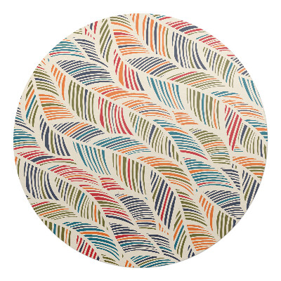 Ochranná podložka pod židli kulatá Barevné retro listy