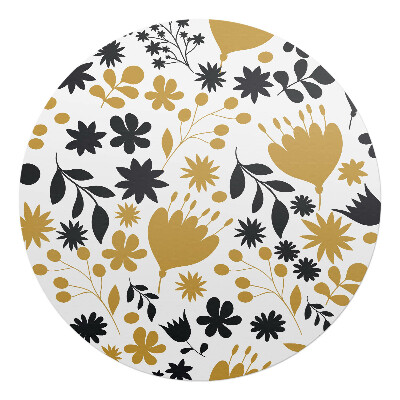 Ochranná podložka pod židli kulatá Retro květinový vzor