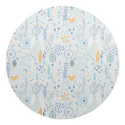 Podložka pod křeslo kulatá Jemný vzor přírody