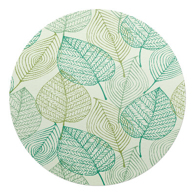 Podložka pod židli kulatá Vzorované listy