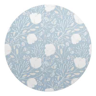 Ochranná podložka pod židli kulatá Retro květinový vzor