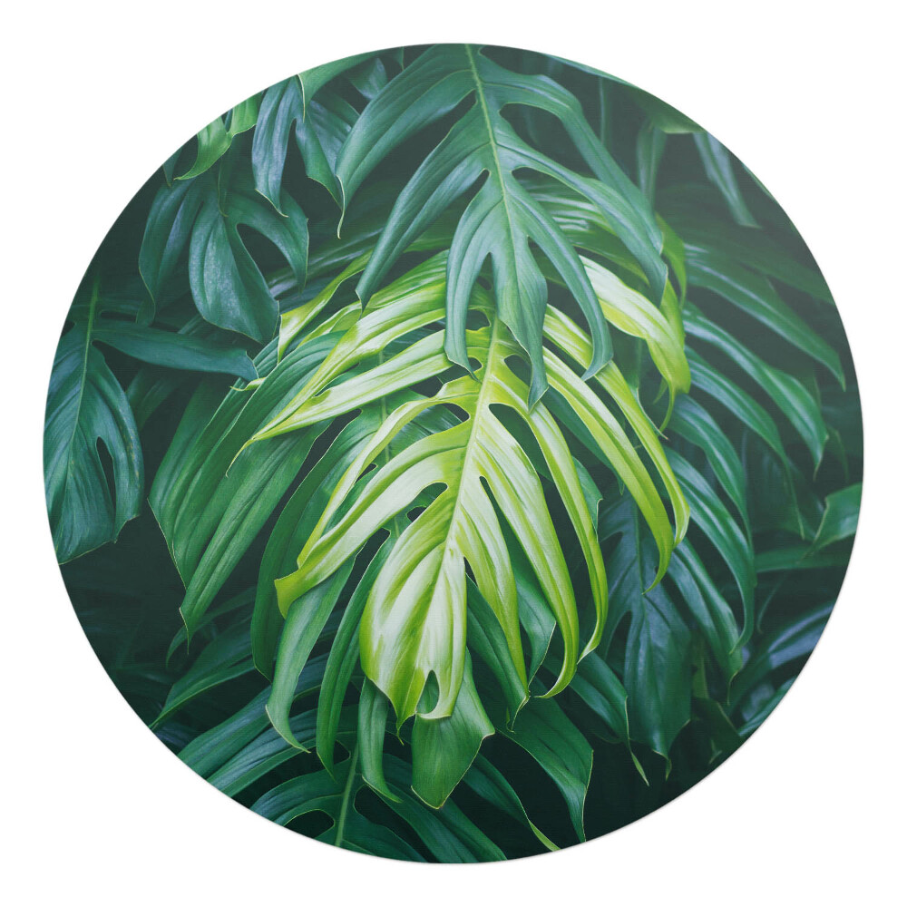 Podložka pod křeslo kulatá Tropické listy