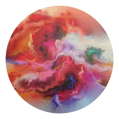 Podložka pod židli kulatá Abstraktní bouře barev
