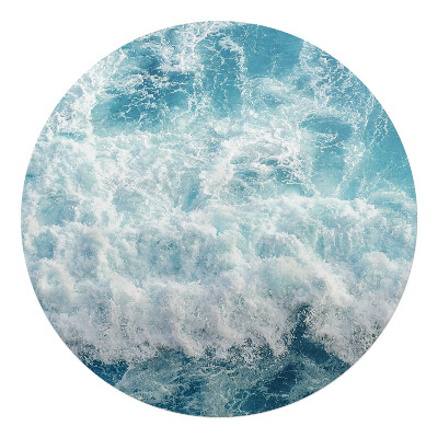 Podložka pod křeslo kulatá Mořské vlny v pohybu