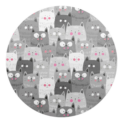 Ochranná podložka na podlahu kulatá Roztomilý vzor koček
