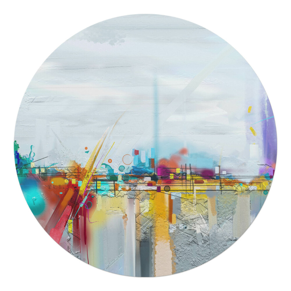 Podložka pod židli kulatá Abstraktní krajina