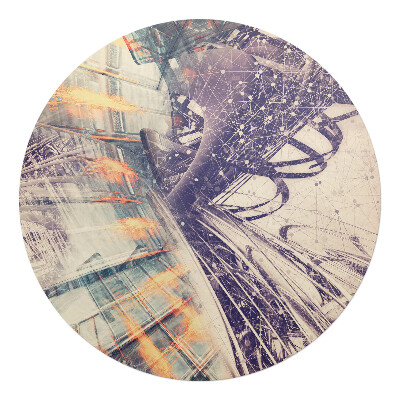 Ochranná podložka na podlahu kulatá Abstraktní síť čar