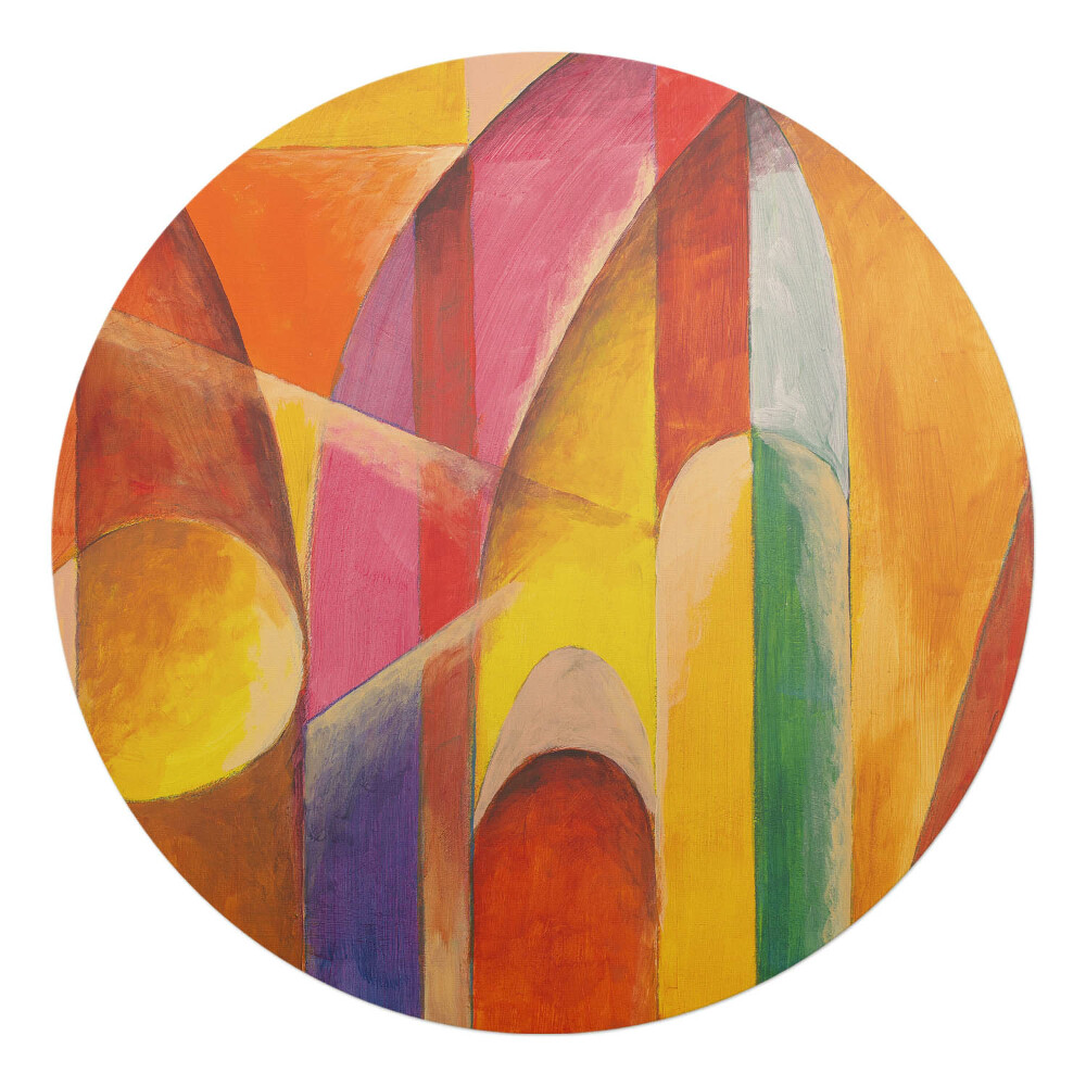 Ochranná podložka na podlahu kulatá Barevné abstraktní oblouky