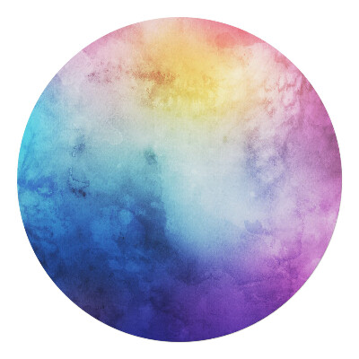 Podložka pod židli kulatá Akvarelový ombré