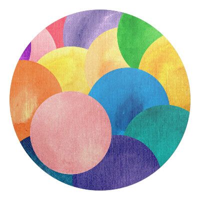 Ochranná podložka pod židli kulatá Barevné kruhy