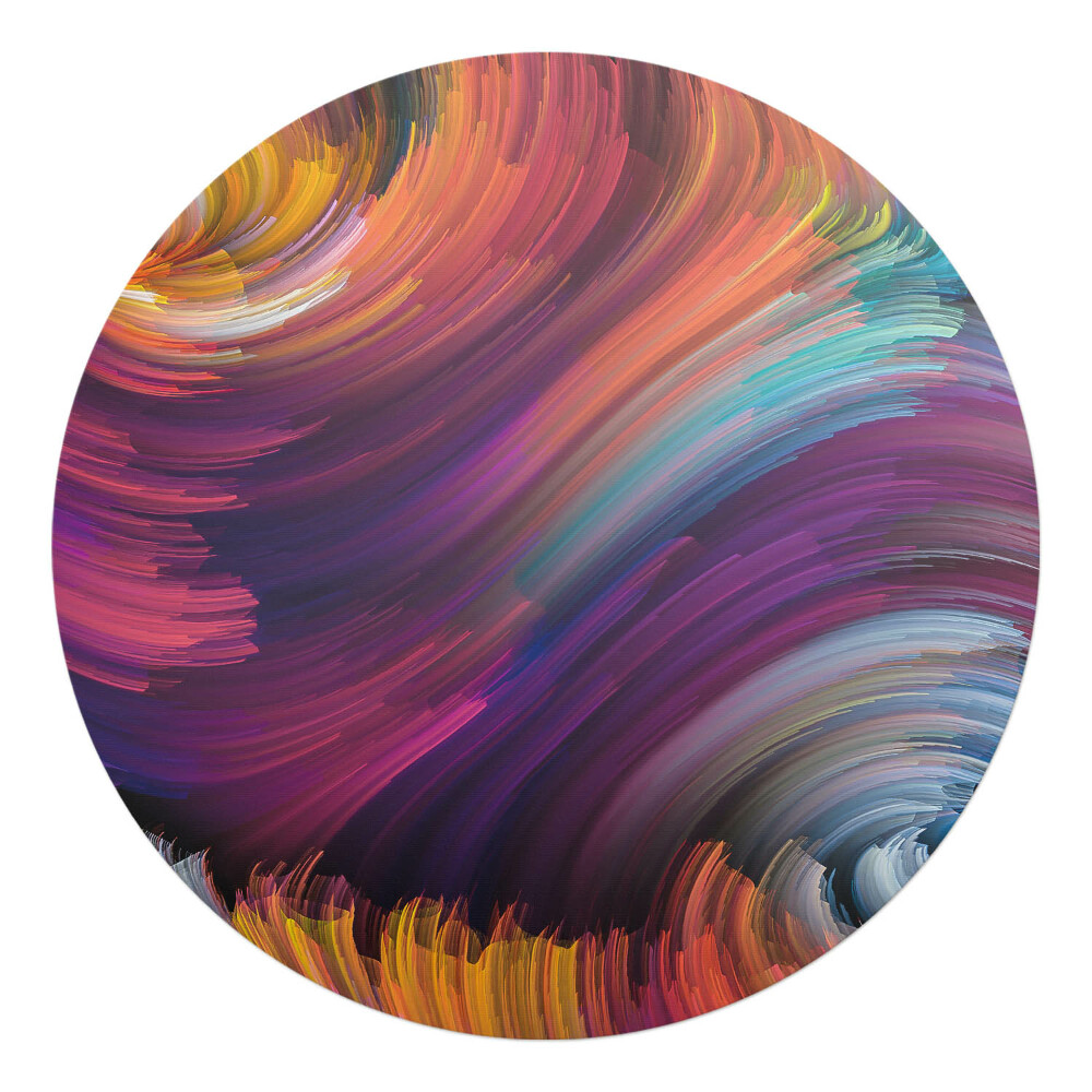 Podložka pod křeslo kulatá Vířící barvy