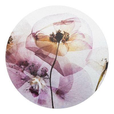 Podložka pod židli kulatá Éterické květiny