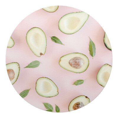 Podložka pod židli kulatá Avokádo a listy
