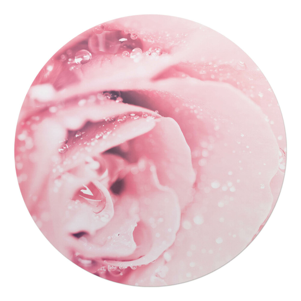 Podložka pod křeslo kulatá Květina s kapkami