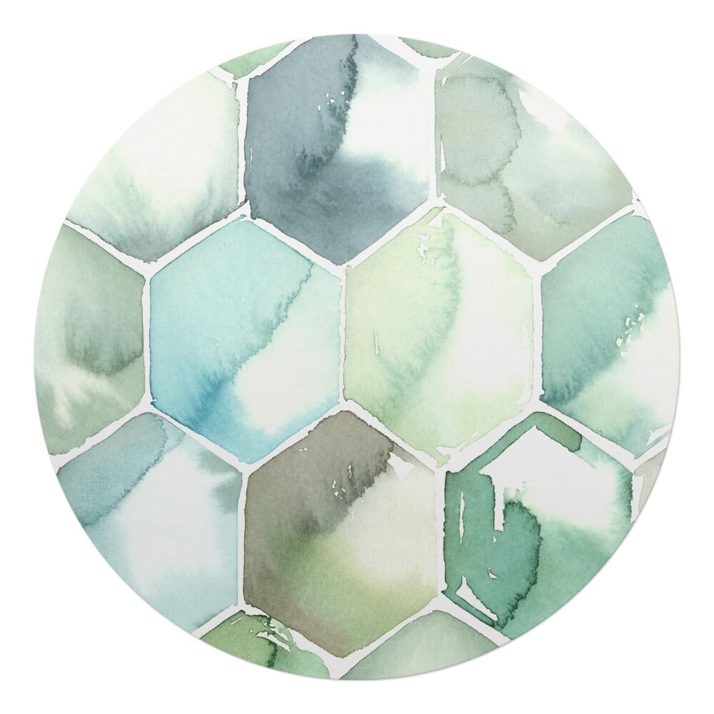Podložka pod křeslo kulatá Akvarelová mozaika