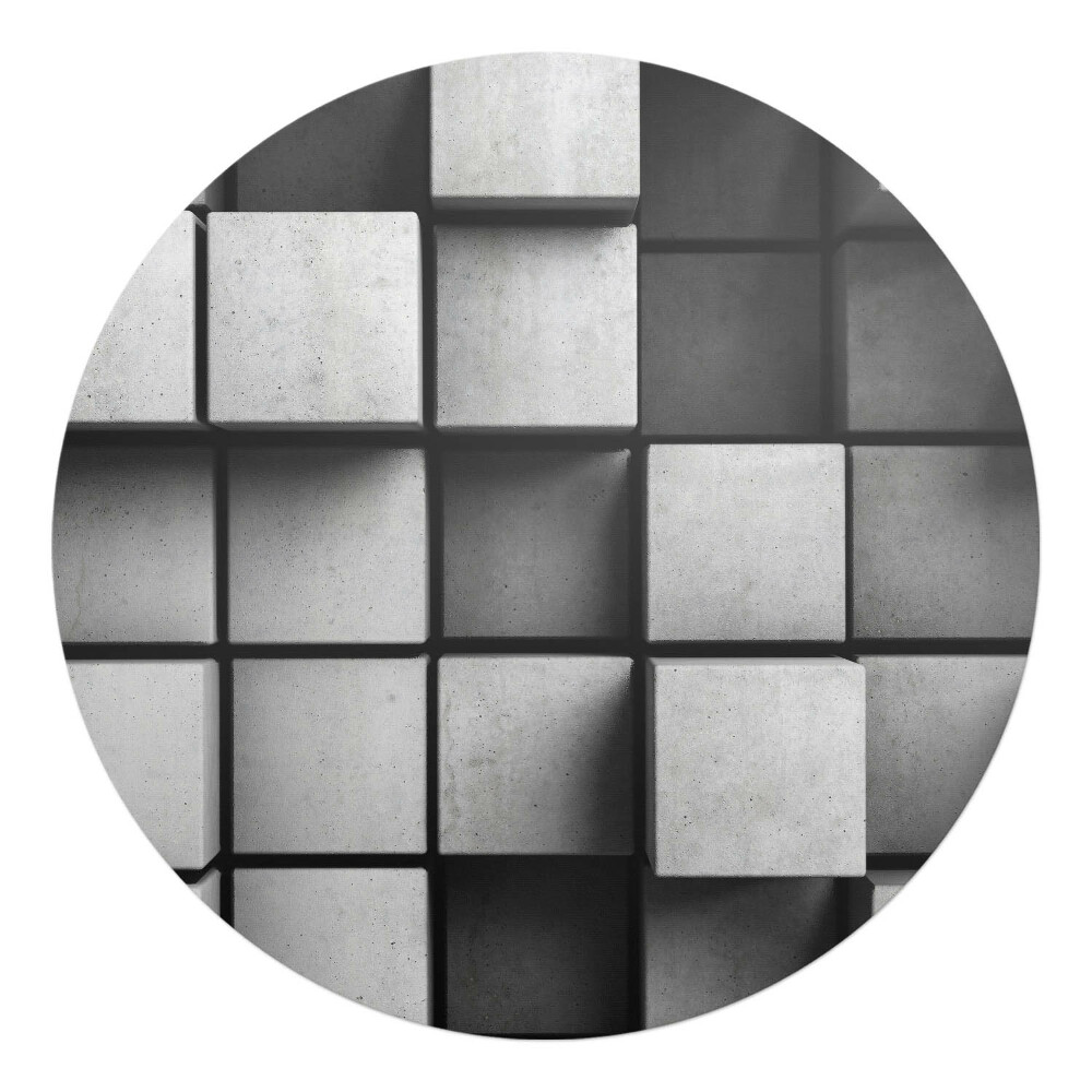 Podložka pod křeslo kulatá Geometrické kostky