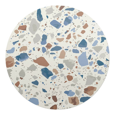 Podložka pod židli kulatá Terrazzo v pastelových barvách