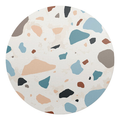 Ochranná podložka pod židli kulatá Abstraktní teraco