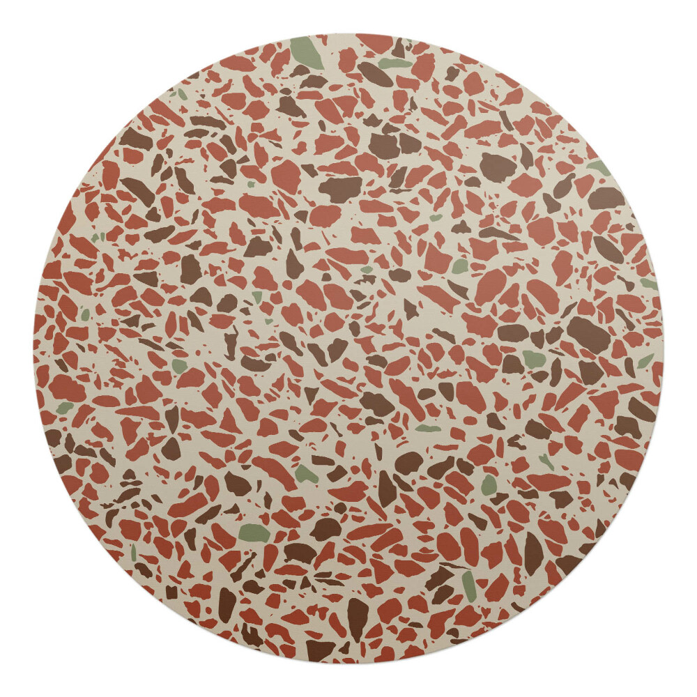 Ochranná podložka pod židli kulatá Terazzová mozaika