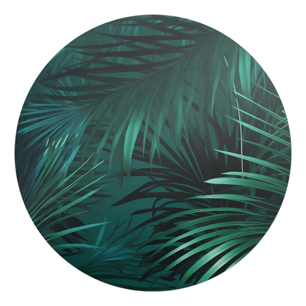 Ochranná podložka pod židli kulatá Tropické listy