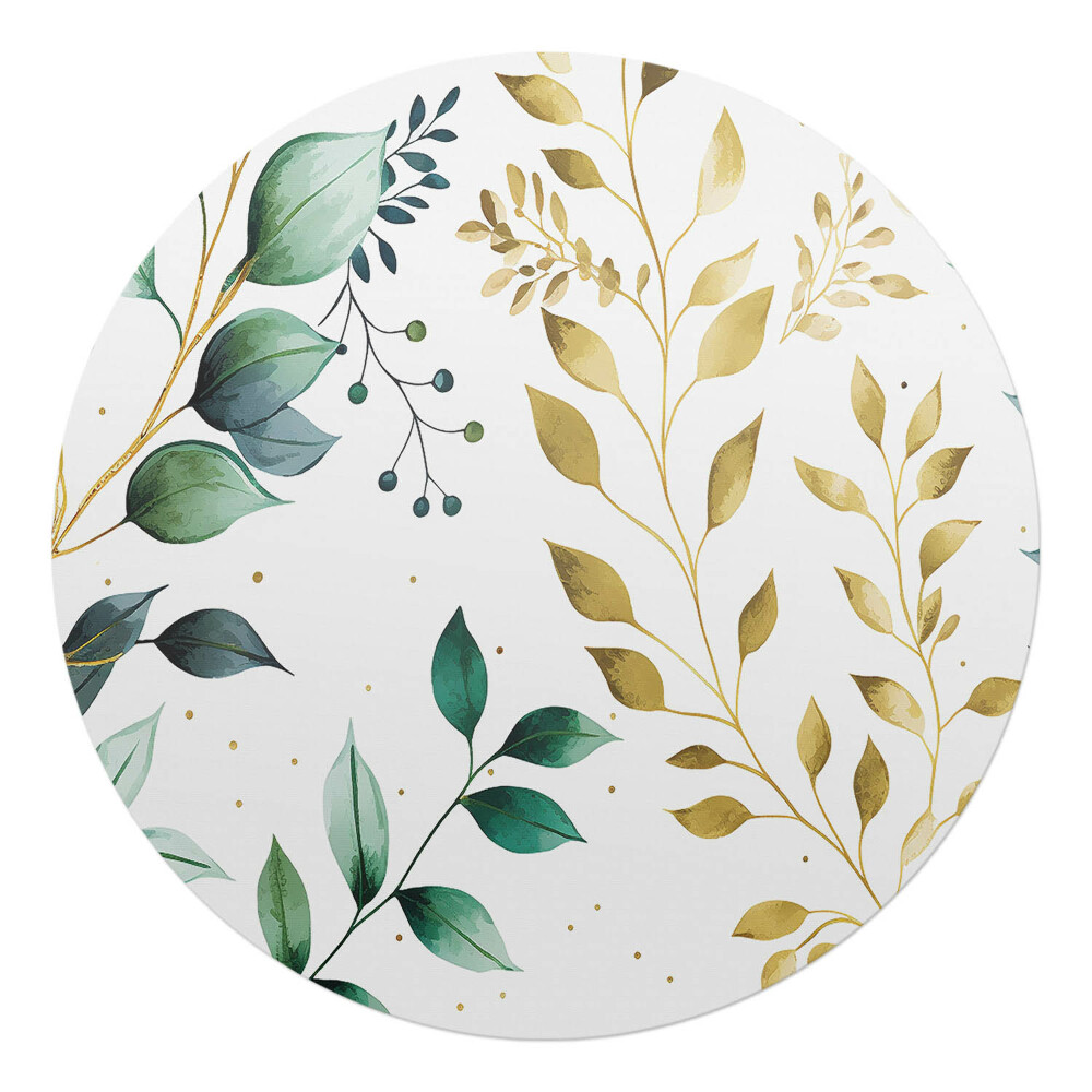 Podložka pod křeslo kulatá Listy a větvičky