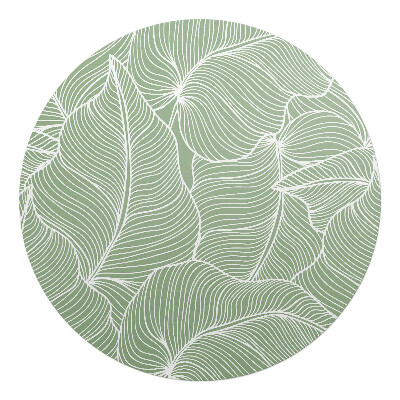 Ochranná podložka pod židli kulatá Listy s čarami