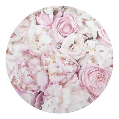 Ochranná podložka pod židli kulatá Pastelové pivoňky