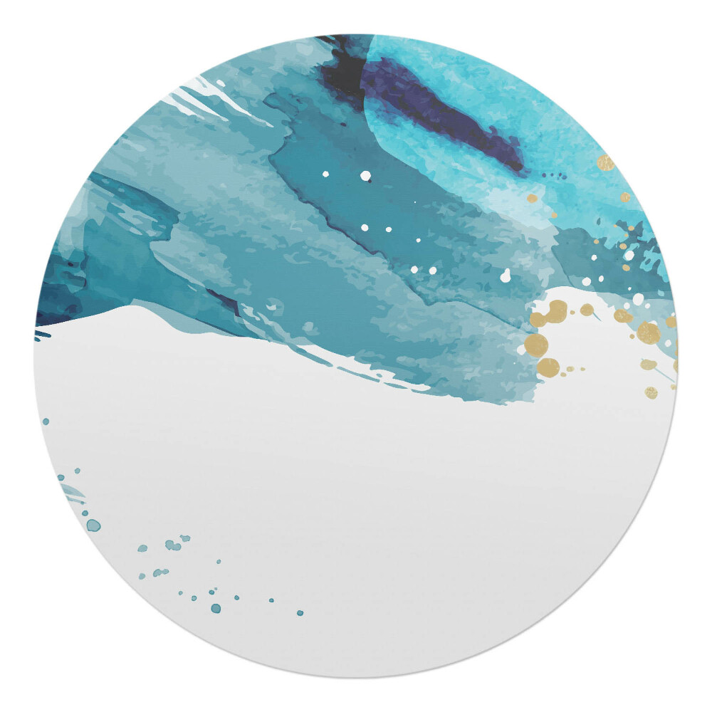 Podložka pod židli kulatá Akvamarínové tahy