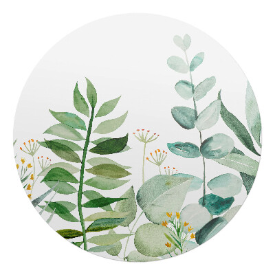 Ochranná podložka pod židli kulatá Akvarelové listy