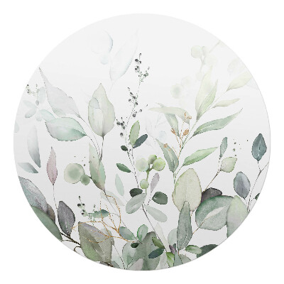 Podložka pod křeslo kulatá Pastelové listy