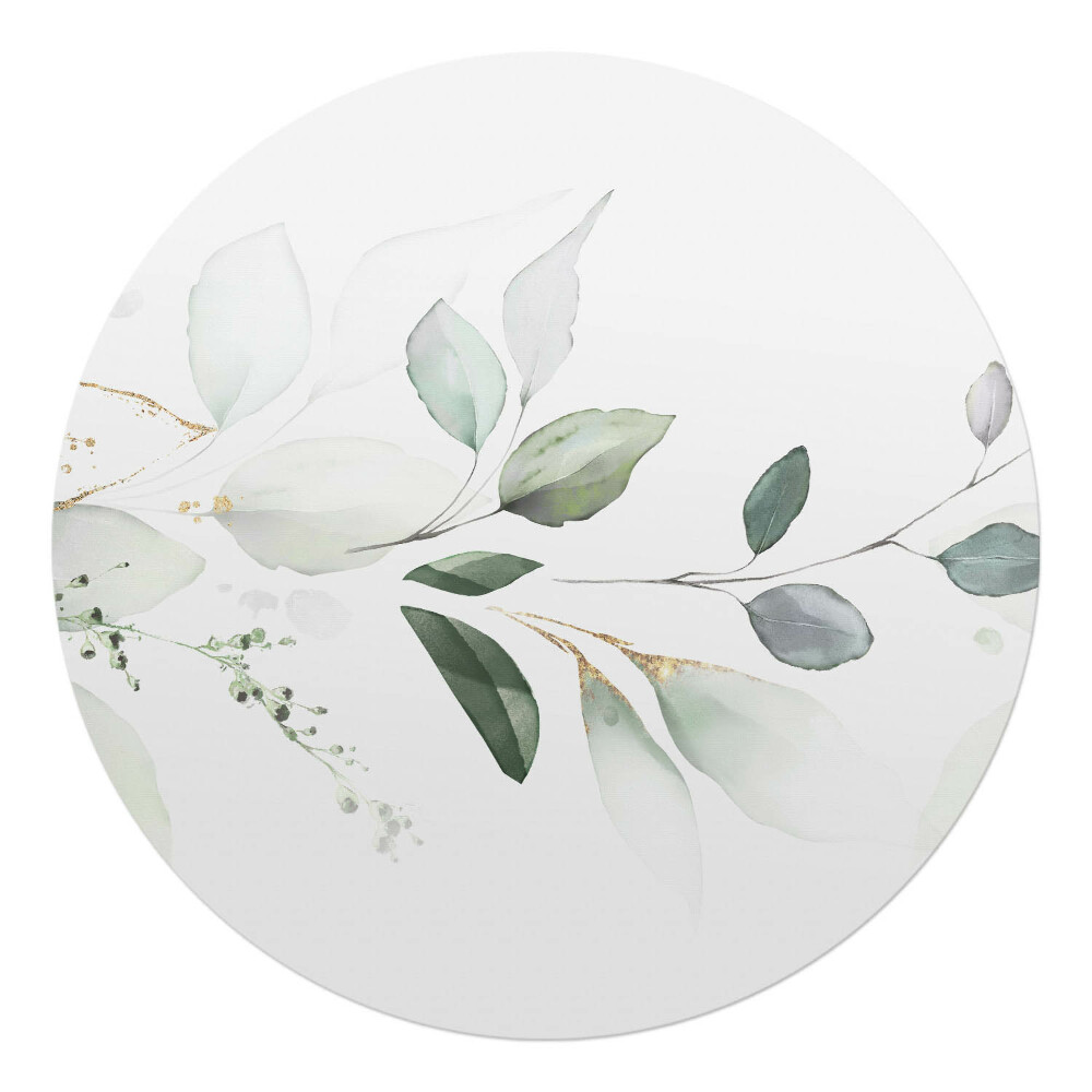 Podložka pod židli kulatá Jemné akvarelové listy